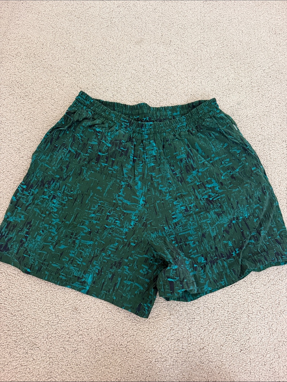 Outdoor Voices Green Patterned Athletic Shorts